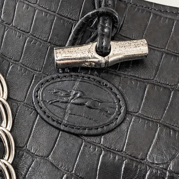 Longchamp Croc-Embossed Leather Shoulder Bag - Picture 13 of 13